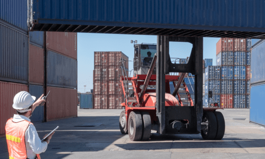 crane operator in a port authority
